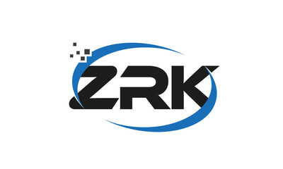 dots or points letter ZRK technology logo designs concept vector Template Element