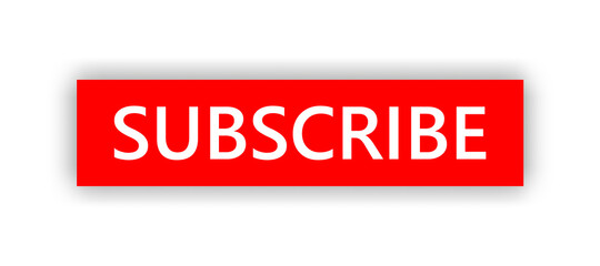 Subscribe button for social media webpage. Red subscribe element to blog channel. Web button for video channel template