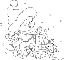  christmas  bird coloring page