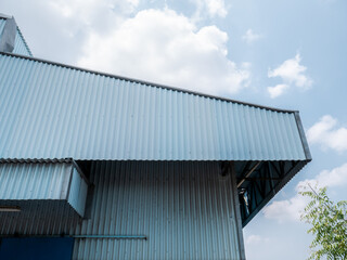 Fototapeta premium warehouse roof with faded blue color 