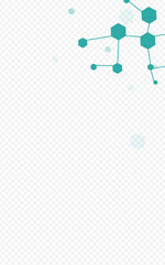 Modern Molecular Vector Transparent Background.