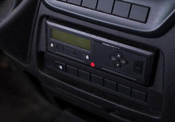 Digital tachograph in a van from an angle