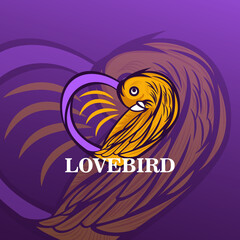 LOGO VECTOR LOVE BIRDS PURPLE CONCEPT