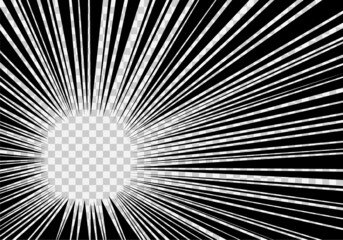 Obraz premium Superhero speed banner template. Black and white comic manga effect with transparent background