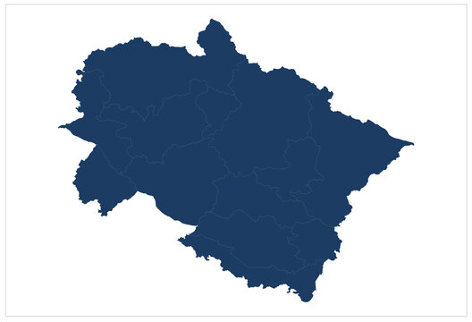 Uttarakhand state map of India on white background