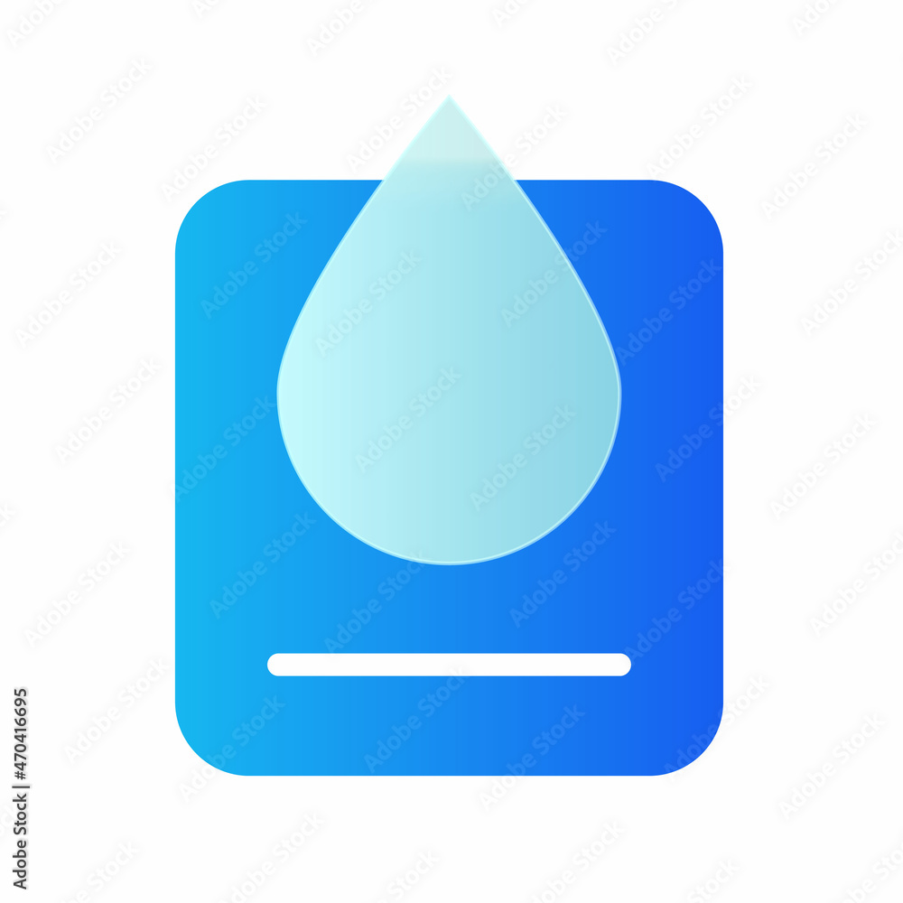 Aufkleber Vector modern trend icon in the style of glassmorphism with gradient, blur and transparency. a drop of water symbol and icon