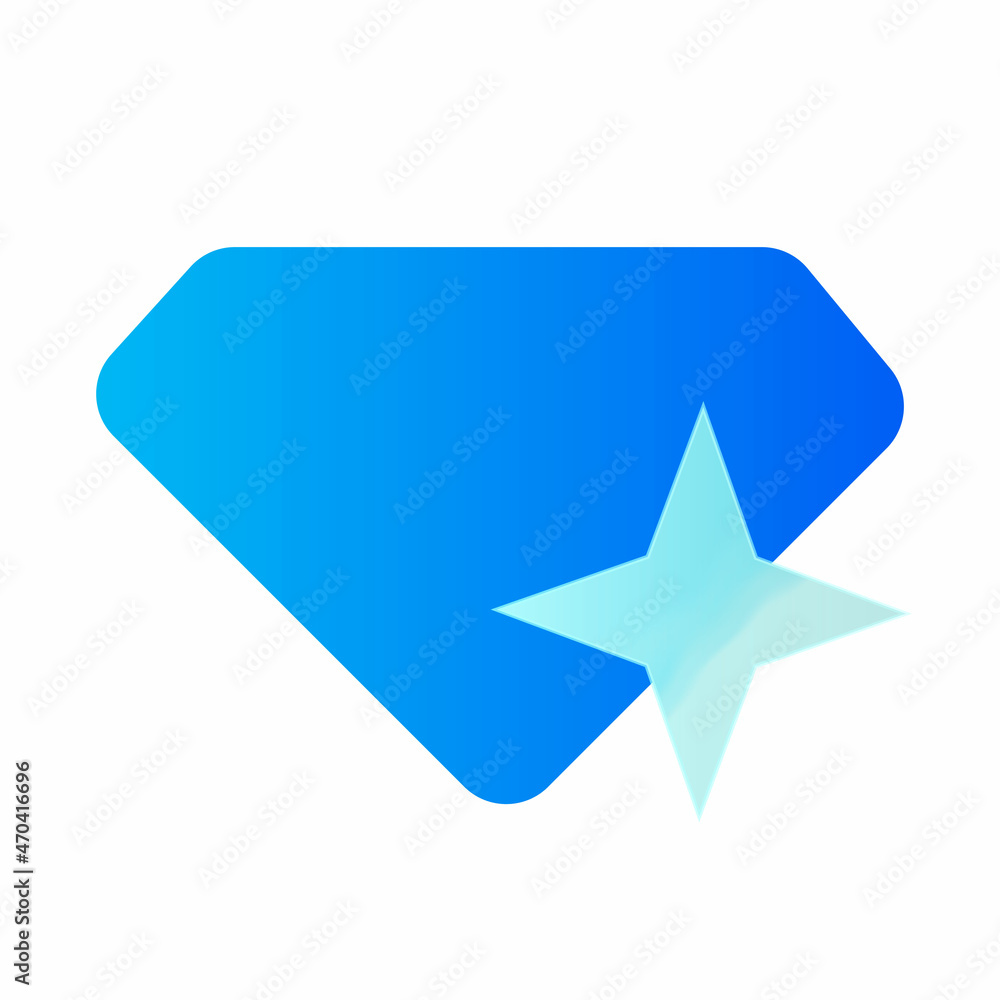 Aufkleber Vector modern trend icon in the style of glassmorphism with gradient, blur and transparency. diamond symbol and icon
