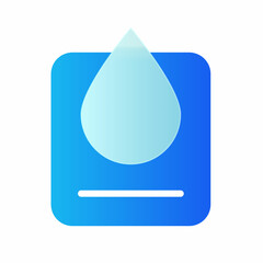 Vector modern trend icon in the style of glassmorphism with gradient, blur and transparency. a drop of water symbol and icon