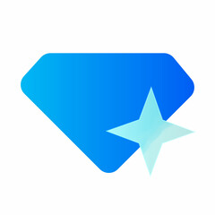 Vector modern trend icon in the style of glassmorphism with gradient, blur and transparency. diamond symbol and icon