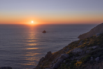 Fototapeta premium Fisterra sunset, the most Famous sunset in Spain