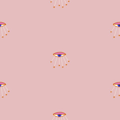 Mystic seamless pattern with eyes and stars