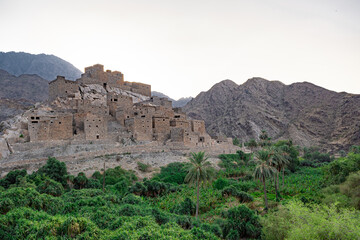 Fototapeta na wymiar The Ain Al Hajariya Heritage Village, Al Baha, Saudi Arabia 