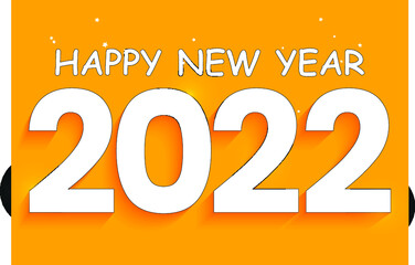 Happy New Year 2022 orange illustration eps