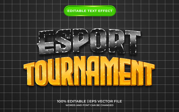 Esport tournament text effect template style