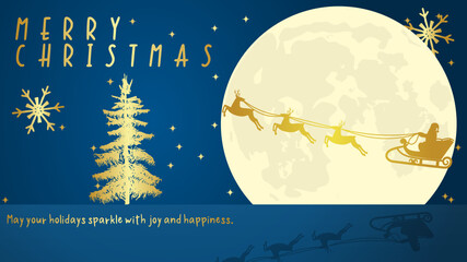 Christmas, reindeer and sled, M,,Blueクリスマス,トナカイとソリ,M , 青