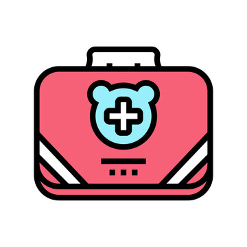 Baby First Aid Kit Color Icon Vector. Baby First Aid Kit Sign. Isolated Symbol Illustration