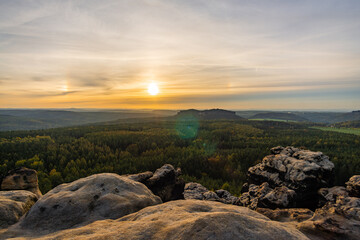 Sonnenuntergang auf dem Gohrisch in der Sächsischen Schweiz