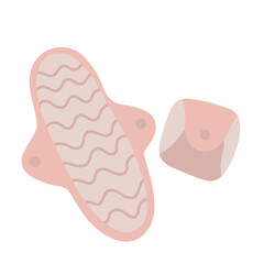 Cloth menstrual pad color. Handmade zero waste swap. Eco-friendly, washable menstrual pad. Feminine hygiene. Reusable sanitary towel.