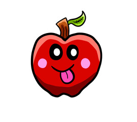 Stylized Cartoon Silly Red Apple