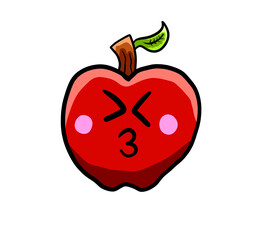 Stylized Cartoon Flirty Red Apple