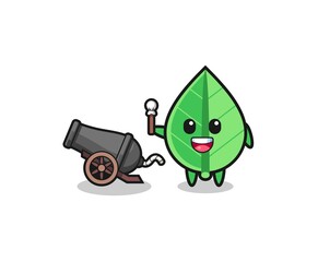 cute leaf shoot using cannon