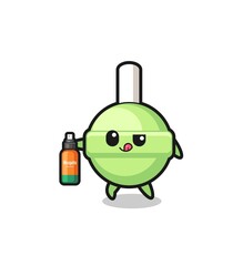 cute lollipop holding mosquito repellent