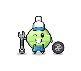 the lollipop character as a mechanic mascot