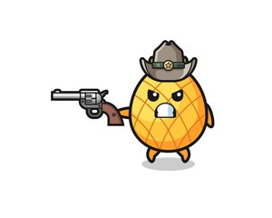 the pineapple cowboy shooting with a gun