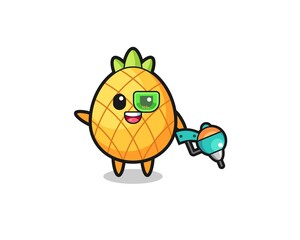 pineapple cartoon as future warrior mascot