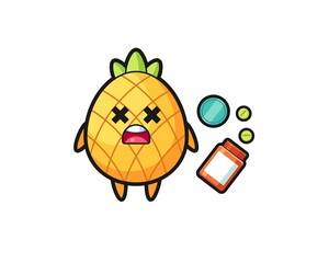 illustration of overdose pineapple character