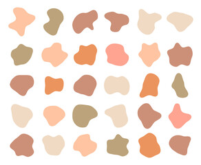 Organic shape set in pastel neutral colors.