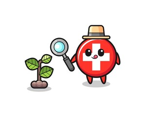 cute switzerland herbalist researching a plants