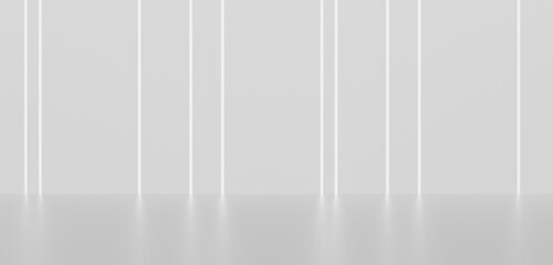 White clean empty architecture interior space room studio background wall display products minimalistic. 3d rendering.