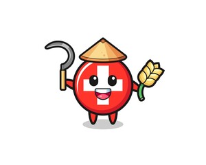 switzerland Asian farmer holding paddy