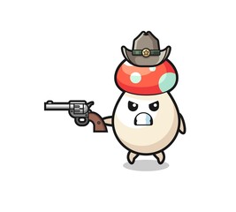 the mushroom cowboy shooting with a gun