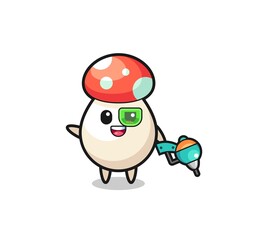 mushroom cartoon as future warrior mascot