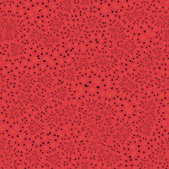 Seamless red black abstract speckled background
