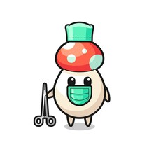 surgeon mushroom mascot character