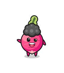 radish character as the afro boy