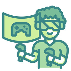 gaming blue line icon