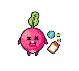 illustration of overdose radish character