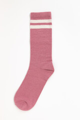 single cotton sock isolated on white background