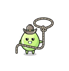 the melon juice drop cowboy with lasso rope