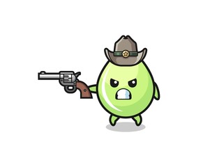 the melon juice drop cowboy shooting with a gun