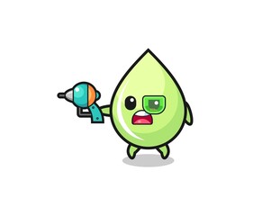cute melon juice drop holding a future gun