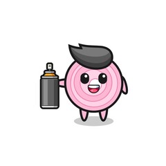 the cute onion rings as a graffiti bomber