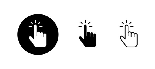 Hand cursor icons set. cursor sign and symbol. hand cursor icon clik
