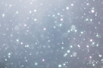 blue snowfall bokeh background, abstract snowflake background on blurred abstract blue