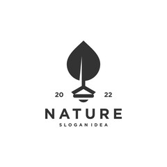 Fototapeta premium Nature logo with creative leaf design Premium Vector