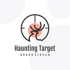 Haunting logo with creative unique concept Premium Vector